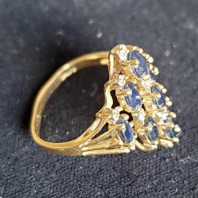 Sapphire and Diamond Ring set in 14K gold
