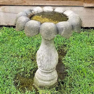 Lot #124  Vintage Concrete Bird Bath
