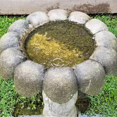 Lot #124  Vintage Concrete Bird Bath