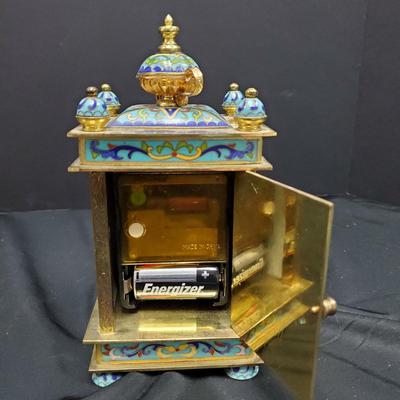 Small Brass Cloisonne Carraige Clock