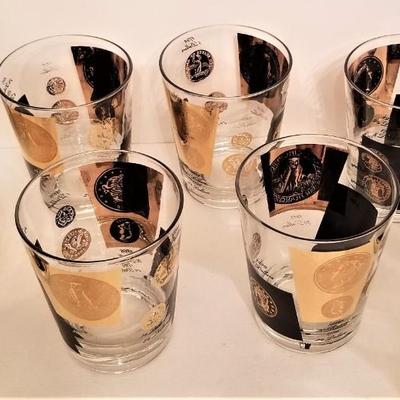 Lot #140  Awesome Set of MidCentury Barware - 8 glasses - Cera