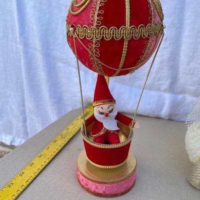 Assortment of angels and a Santa windup music box