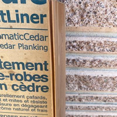 Partial box of cedar tongue and groove closet liner