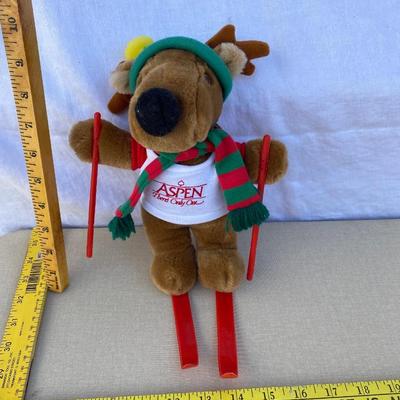 Stuffed skiing moose from Aspen, CO