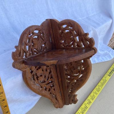 Wood foldable corner shelf