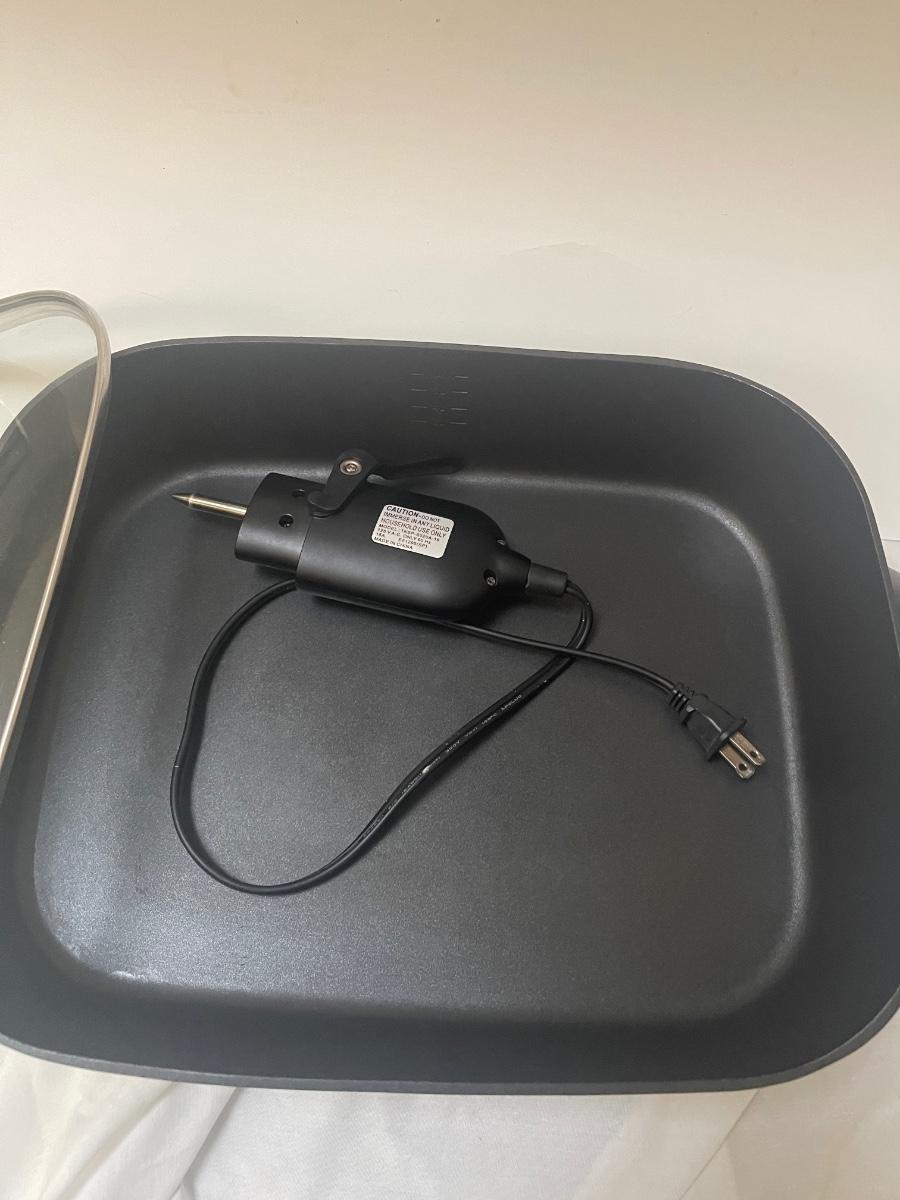 GE ELECTRIC GRIDDLE/ Fry Pan/Skillet with Temp control probe & power
