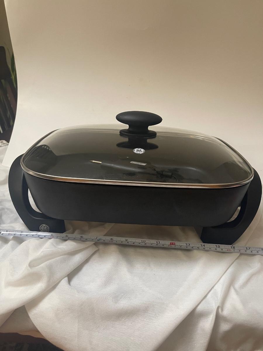 GE ELECTRIC GRIDDLE/ Fry Pan/Skillet with Temp control probe & power