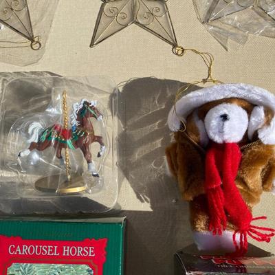 Assortment of Christmas tree ornaments