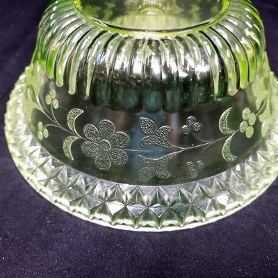 Uranium Glass Covered Candy Dish