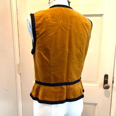 LOT 201   VINTAGE VELVET VEST W/BLACK BRAID TRIM