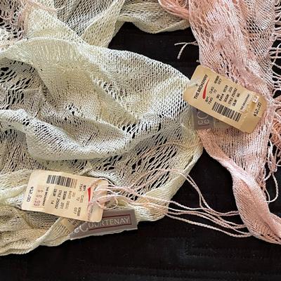 LOT 208  VINTAGE NWT POLYESTER LACE TRIANGLE SHAWLS LONG FRINGE