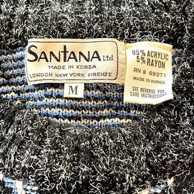 LOT 221  THAT 80s SWEATER! SANTANA ACRYLIC & RAYON GEOMETRIC DESIGN SIZE M