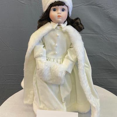 White Winter Porcelain Doll