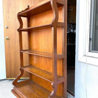 LOT 224  VINTAGE Pair (2) STEP BACK OPEN BOOK SHELVES "VELERO" BY DREXEL