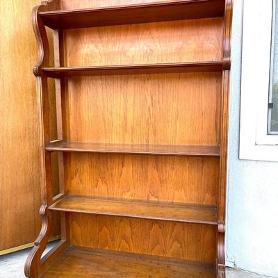 LOT 224  VINTAGE Pair (2) STEP BACK OPEN BOOK SHELVES "VELERO" BY DREXEL