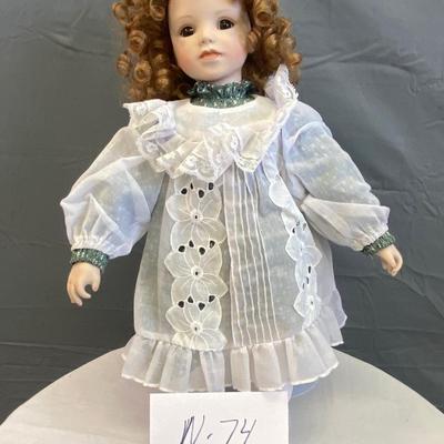 Curly Red Head Porcelain Doll