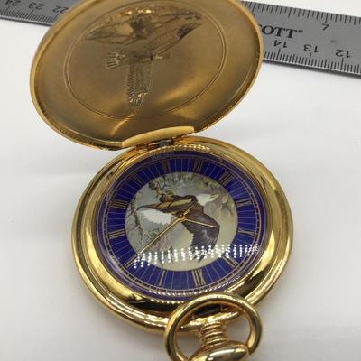 Franklin Mint The Alaska Chilkat Bald Eagle Preserve Pocket Watch