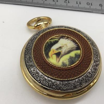 Franklin Mint The Alaska Chilkat Bald Eagle Preserve Pocket Watch