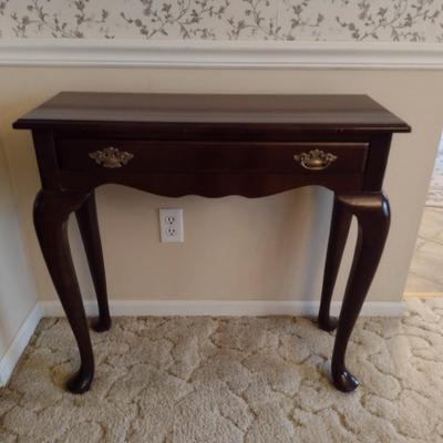 Wood Finish Sofa Table with Drawer