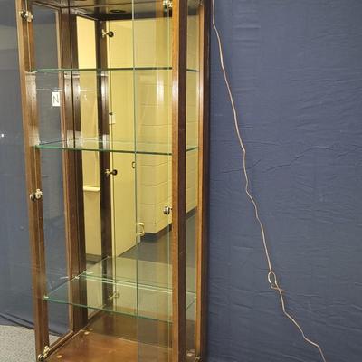 Display Case With Glass Shelves
