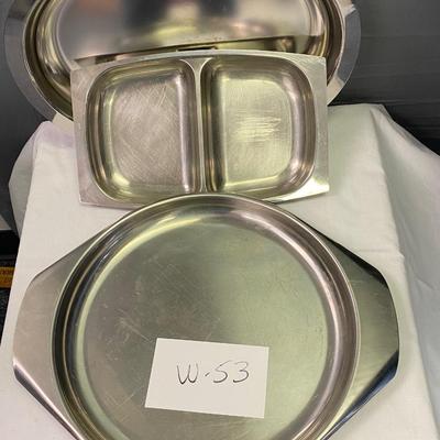3 stainless Serving Trays