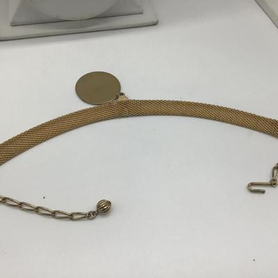 Vintage Wide Mesh Gold Tone Choker Necklace