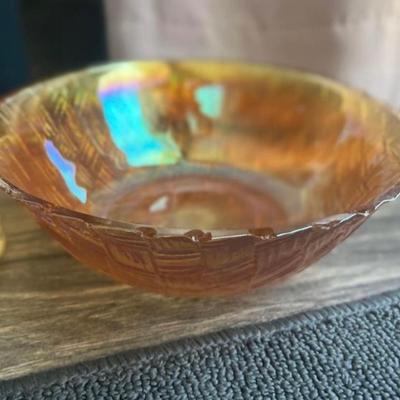Carnival glass bowl