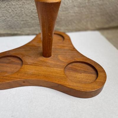 Danish teak condiment caddy