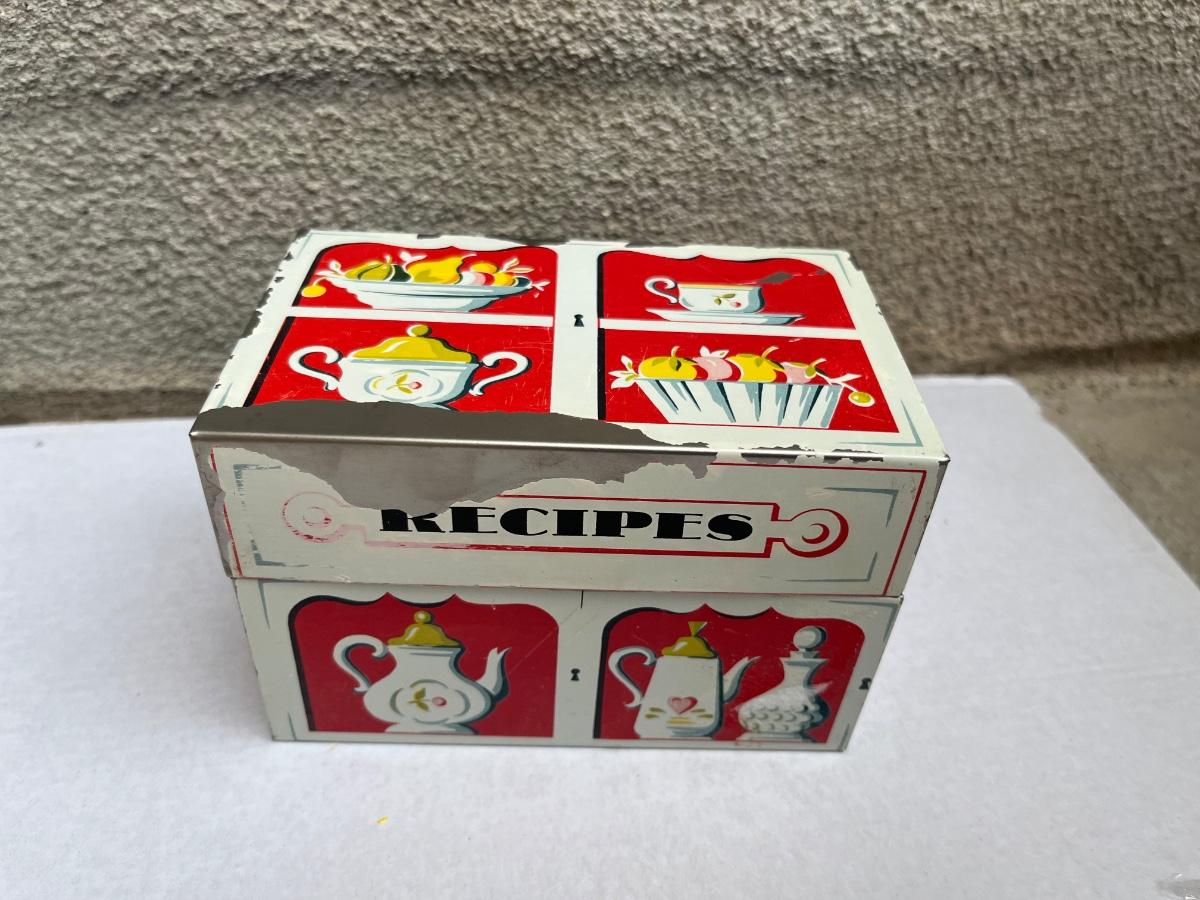Old metal recipe box
