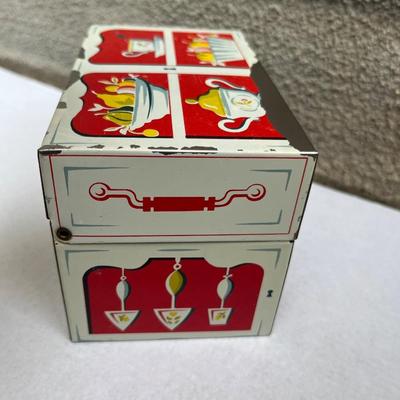 Old metal recipe box