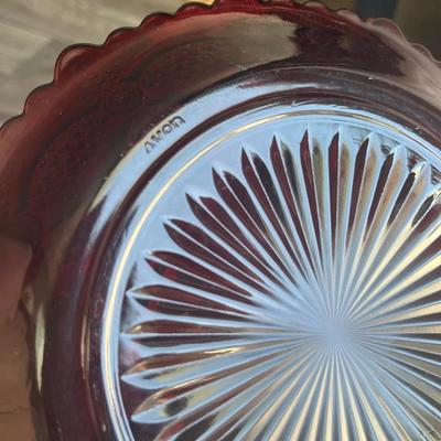 Ruby red Avon plate