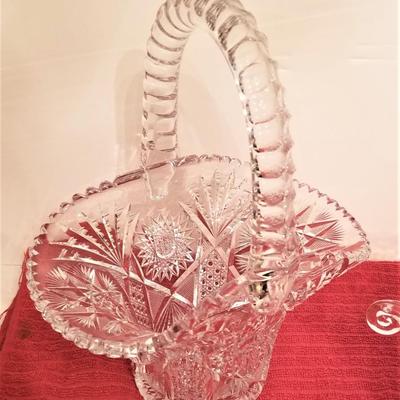 Lot #150  Two pieces Vintage Crystal - Bride's Basket/Ice Bucket