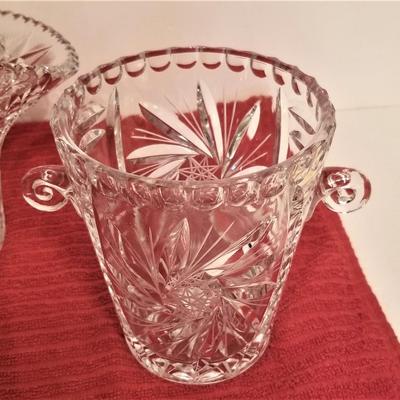 Lot #150  Two pieces Vintage Crystal - Bride's Basket/Ice Bucket