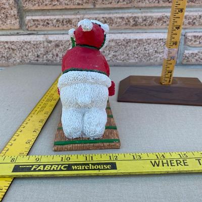 Resin polar bear on sled figurine