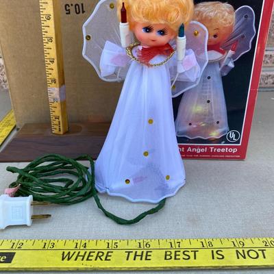 Vintage lighted angel tree topper