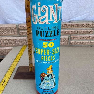 Giant 27 inch outline puzzle of Cinderella vintage