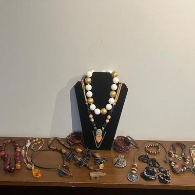 17 piece Bohemian style costume jewelry lot