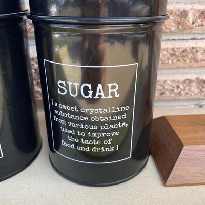 Three coffee tea sugar canister set