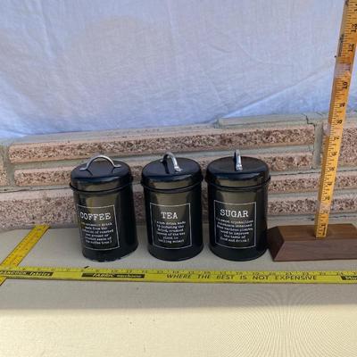 Three coffee tea sugar canister set