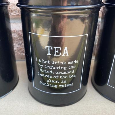 Three coffee tea sugar canister set