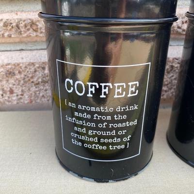 Three coffee tea sugar canister set