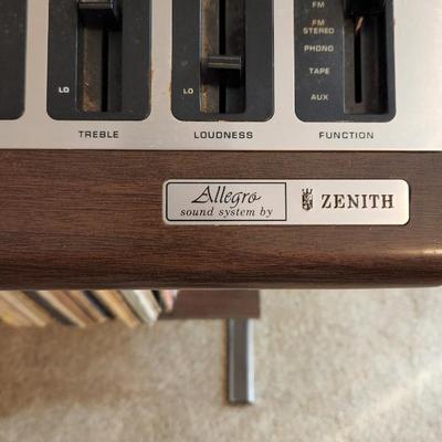 Vintage Allegro Wedge Sound System by Zenith Record , AM/FM 8 Track Combo Player w Stand