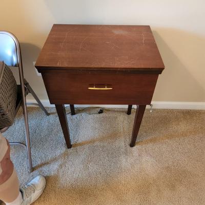 New Home Sewing Machine with Cabinet and Accessories tested