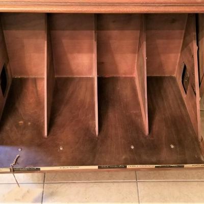 Lot #161  LANE Mid-Century Modern Record Cabinet w/tag