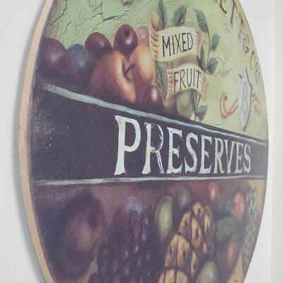 LOT 2G: Preserves Wall Decor & Faux Grapes/Fruits Center Piece