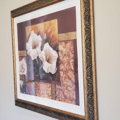 LOT 9G:  Home Decor Framed Floral Print