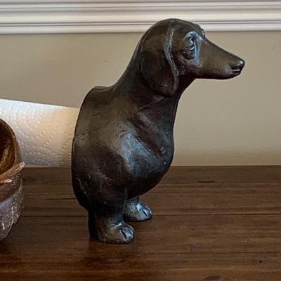 LOT 36: Kitchen Decor: Dachshund Paper Towel Holder, Metal Book Stand & More