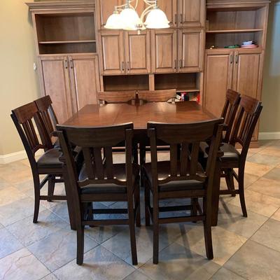 LOT 43R: Carter 9pc Counter Height Dining Set  (Like New)