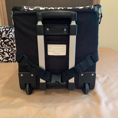 LOT 52R: Thirty One Rolling Cooler, Thirty One Round Storage Bin, Thirty One Square Thermal Tote