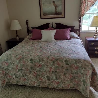 King Size Bed with Wooden Headboard by Kimball